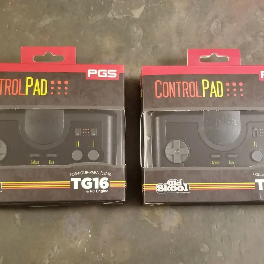 2 Turbografx-16 / Turbo Duo Control Pads (NEW) - NEC - PC-Engine - Old Skool